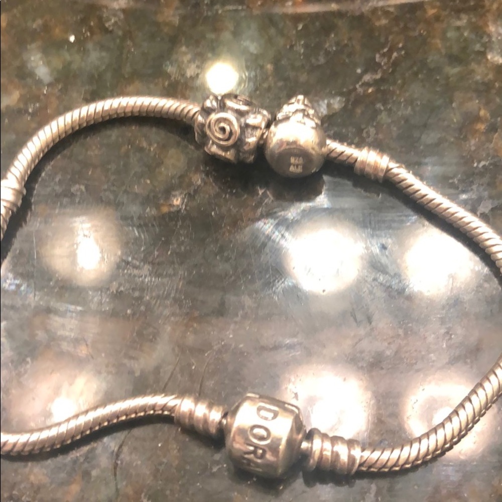 Pandora bracelet with two charms